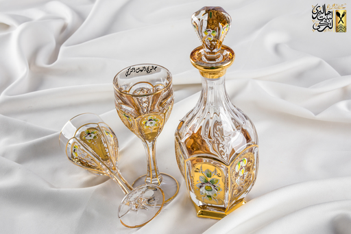 [17005287] طقم شربات زمردة ورد بارز  hanyglass